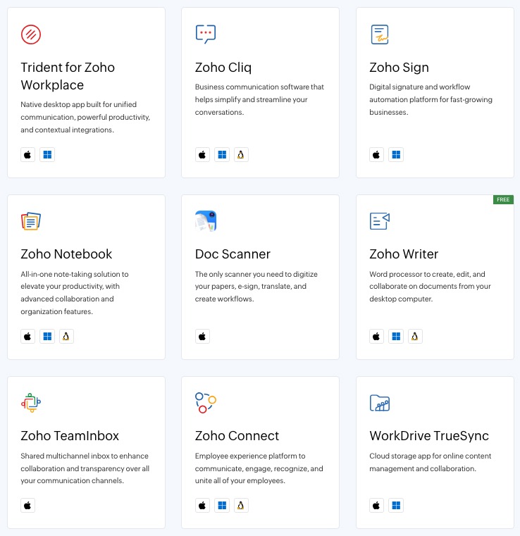 zoho offerings