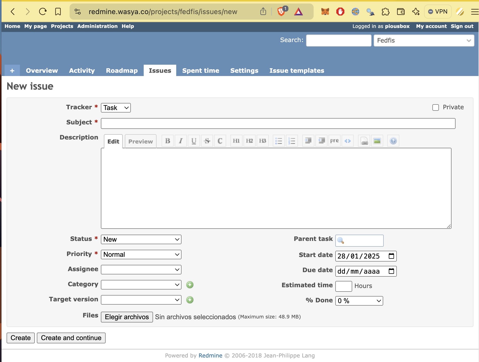 redmine UI example